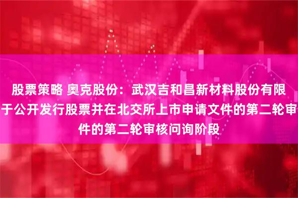 股票策略 奥克股份：武汉吉和昌新材料股份有限公司目前处于公开发行股票并在北交所上市申请文件的第二轮审核问询阶段