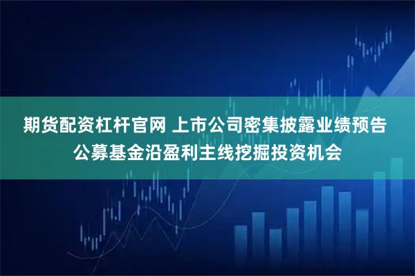 期货配资杠杆官网 上市公司密集披露业绩预告 公募基金沿盈利主线挖掘投资机会